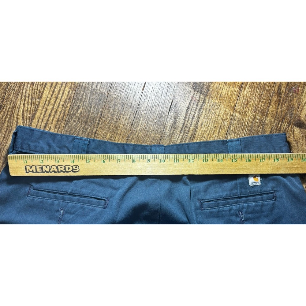 Carhartt Pants Mens‎ Size 42x32 Blue Workwear Canvas Pocket Logo - Picture 4 of 6